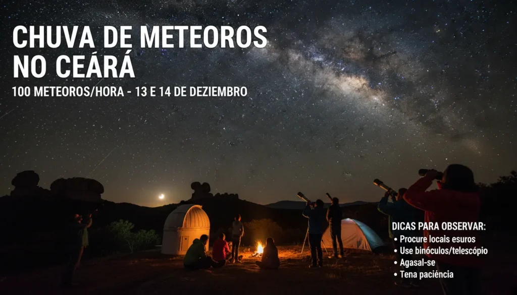 Ceará terá uma das melhores vistas da chuva de meteoros Geminídeas em dezembro