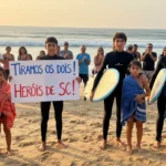 Surfistas salvam criança e adolescente de afogamento em Navegantes