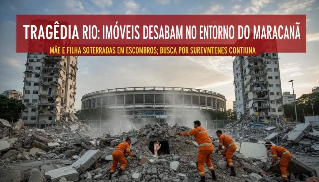 Prédios desabam no Maracanã, Rio de Janeiro, deixando feridos e desaparecidos