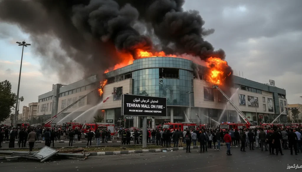 Fire Breaks Out at Shopping Center in Western Tehran, Iran