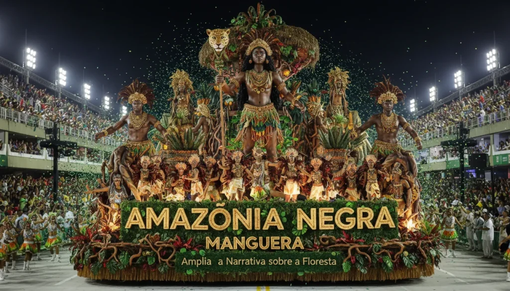 Mangueira destaca Amazônia Negra e Mestre Sacaca no Carnaval 2026