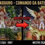 Mestre Ciça revive momento histórico ao comandar bateria da Viradouro sobre carro alegórico