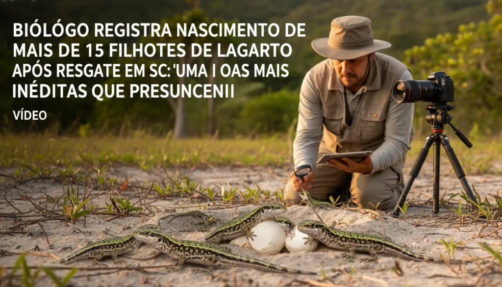 Biólogo resgata ovos de teiú e garante devolução de filhotes à natureza