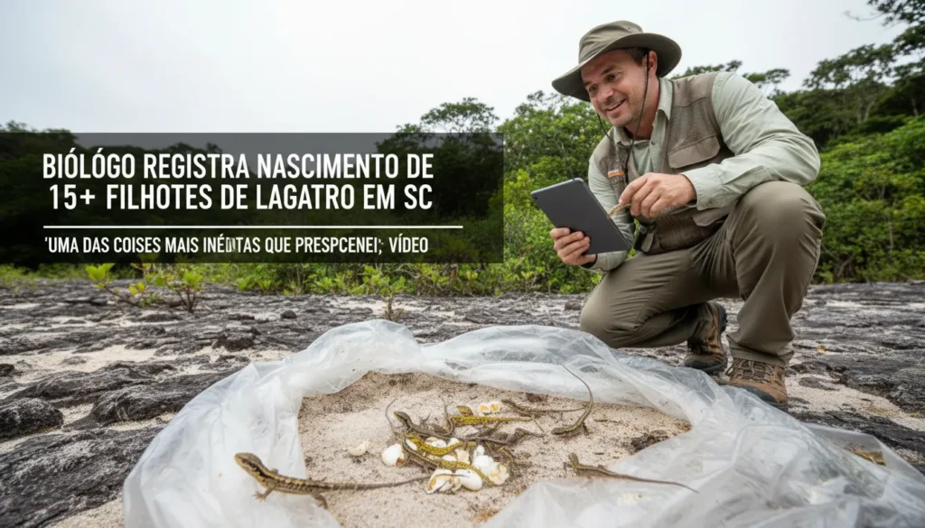 Filhotes de Teiú Nascem com Sucesso em Jaraguá do Sul sob Cuidados de Biólogo