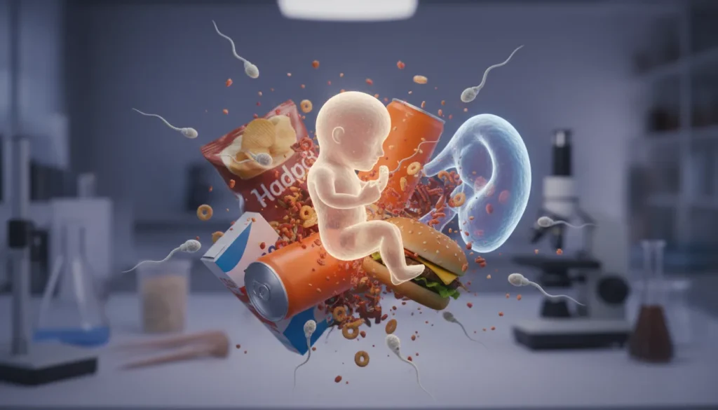 Estudo liga ultraprocessados a prejuízos na fertilidade e desenvolvimento embrionário