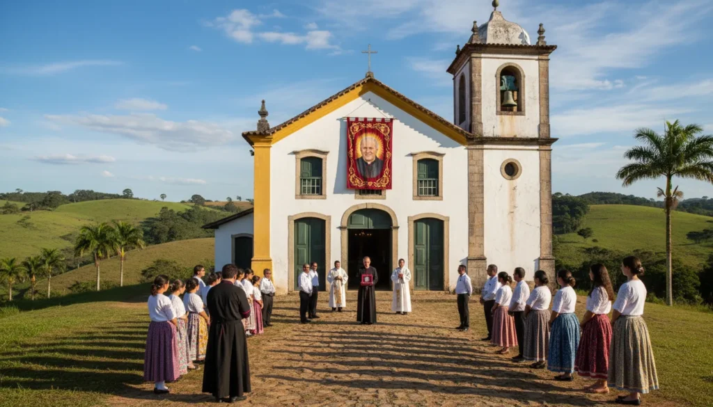 Relíquia de São João Paulo II chega à igreja matriz de São Simão, SP
